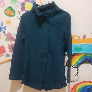 Hurley Women's Dark Teal  Coat With Hoodie